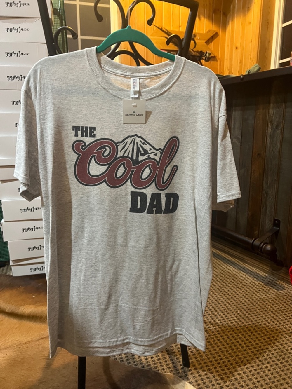 Jerzees Gray 'The Cool Dad' Graphic Tee with Maroon Accent